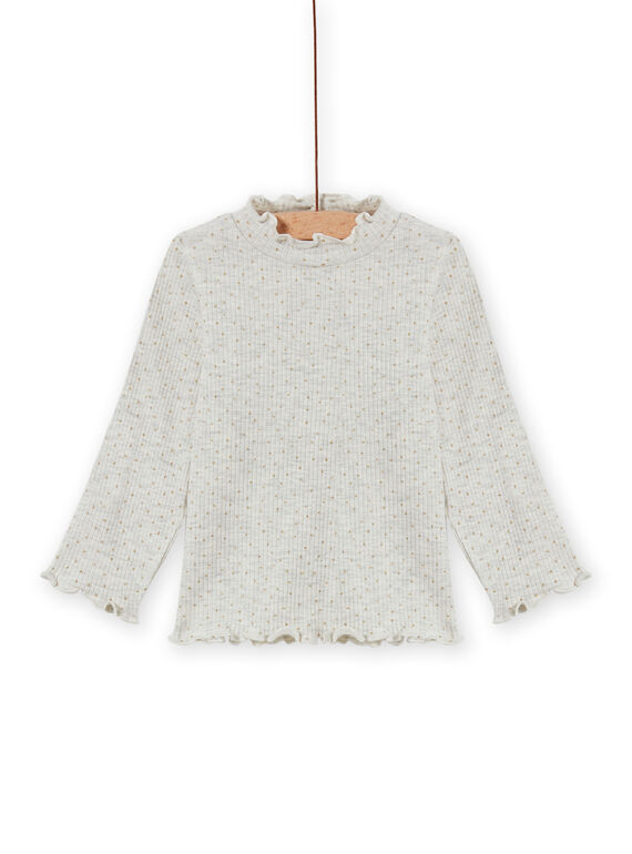 Camisola interior bege mesclado canelada bebé menina MIJOSOUPRIB4 / 21WG09N3SPLA011