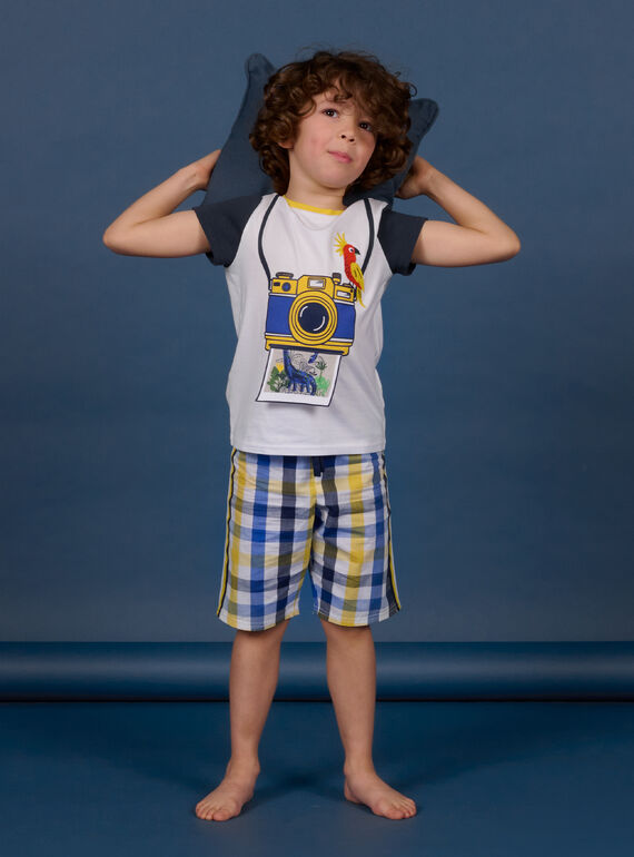 Pijama branco, azul e amarelo menino NEGOPYCPOP / 22SH12H5PYJ000