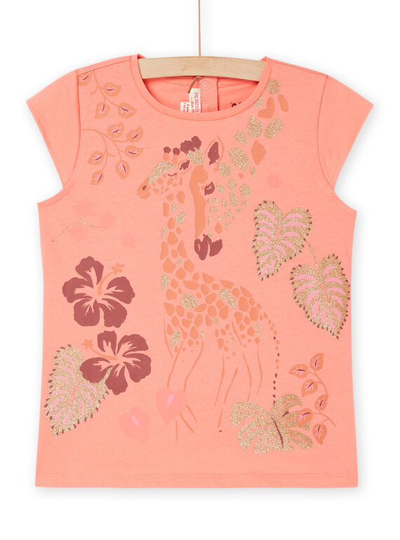 T-shirt pêssego com animação de girafa RASUMTI2 / 23S901Y1TMC413