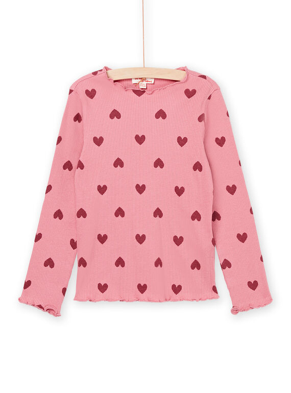 T-shirt de mangas compridas rosa canelada PAJOUTEE6 / 22W901B4TMLD318