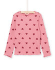 T-shirt de mangas compridas rosa canelada PAJOUTEE6 / 22W901B4TMLD318