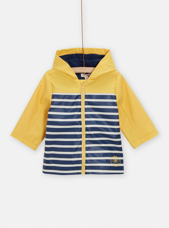 Impermeável amarelo e azul-marinho com estampado às riscas bebé menino TUGROIMP / 24SG10P1IMPB105