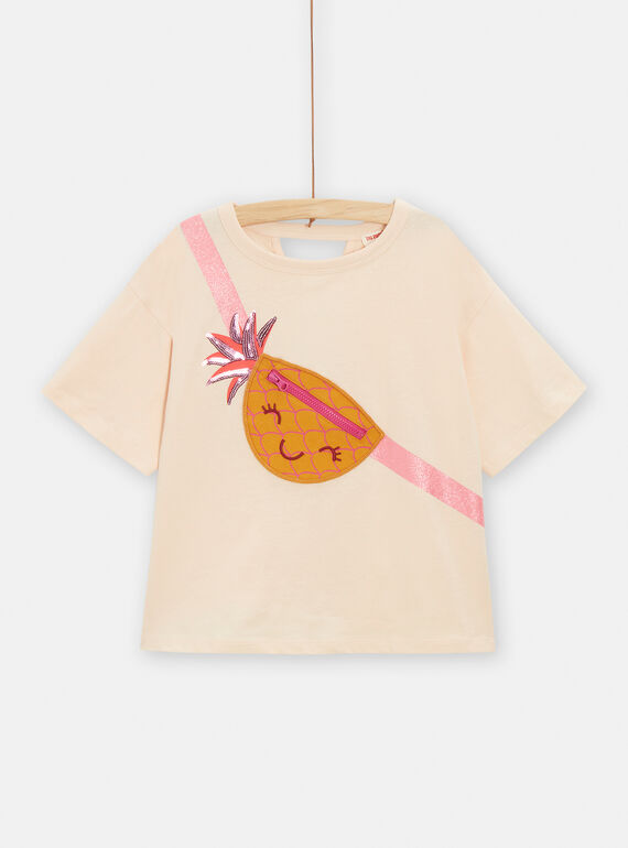 T-shirt cru com padrão e animação de ananás menina TALITI2 / 24S901T3TMC003