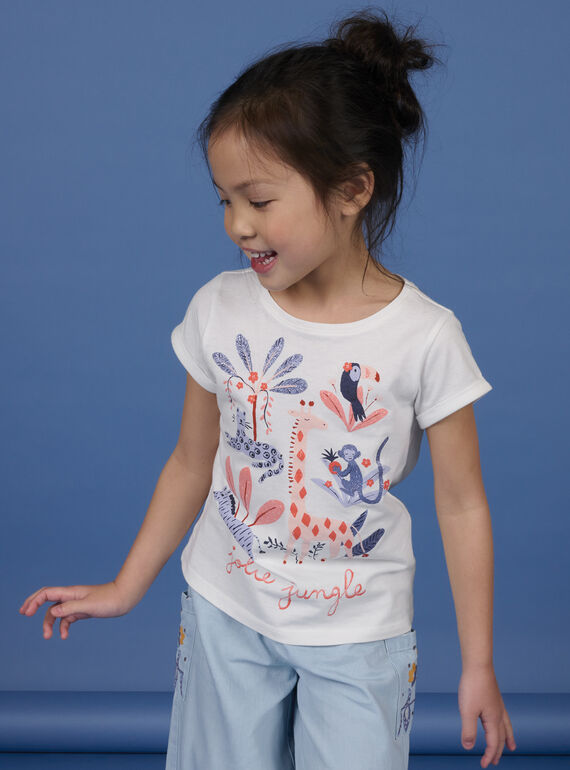 T-shirt cru com padrões da selva menina NASANTI2 / 22S901S3TMC001