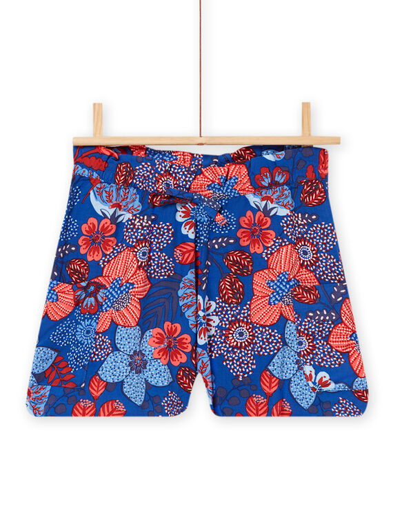 Calções com estampado florido azul menina NASANSHORT2 / 22S901S2SHO707