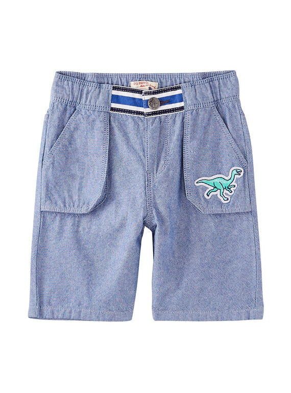 Bermudas menino oxfort bicolor azul e cru JOQUABER2 / 20S902R3BERC201