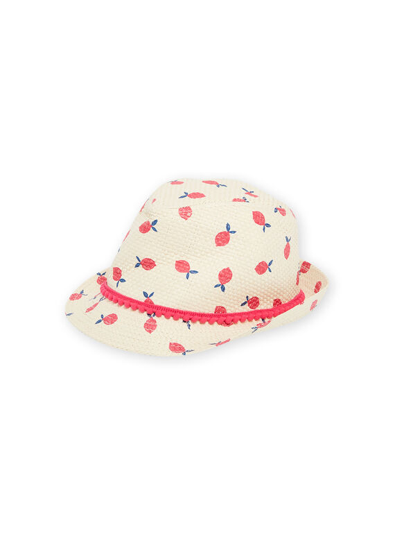 Chapéu natural com estampado de fruto menina NYAHAT2 / 22SI01C5CHA009