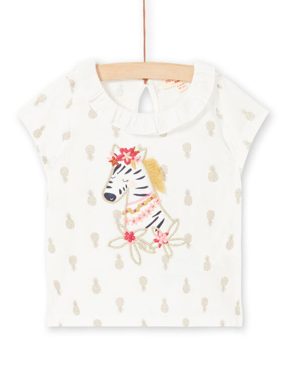 T-shirt cru com estampado ananás bebé menina LITERBRA / 21SG09V1BRA001