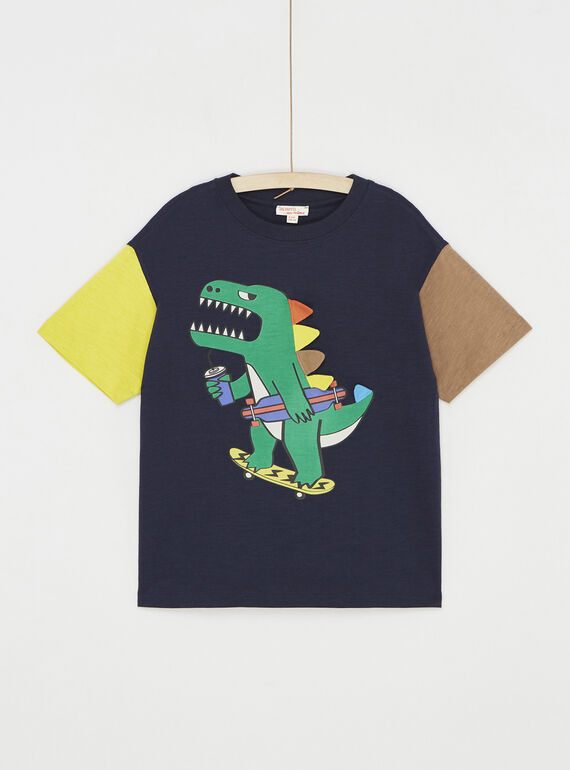 T-shirt azul-noite com animação de dinossauro SOLINTI1 / 23W902H2TMC705