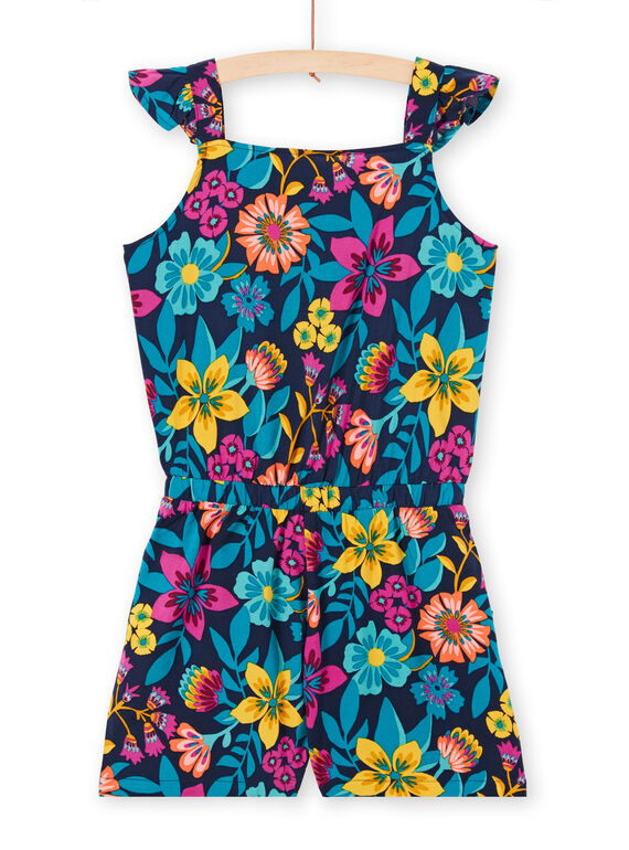 Macacão curto de alças com folhos, estampado florido LAMUMCOMB2 / 21S901Z1CBLC211