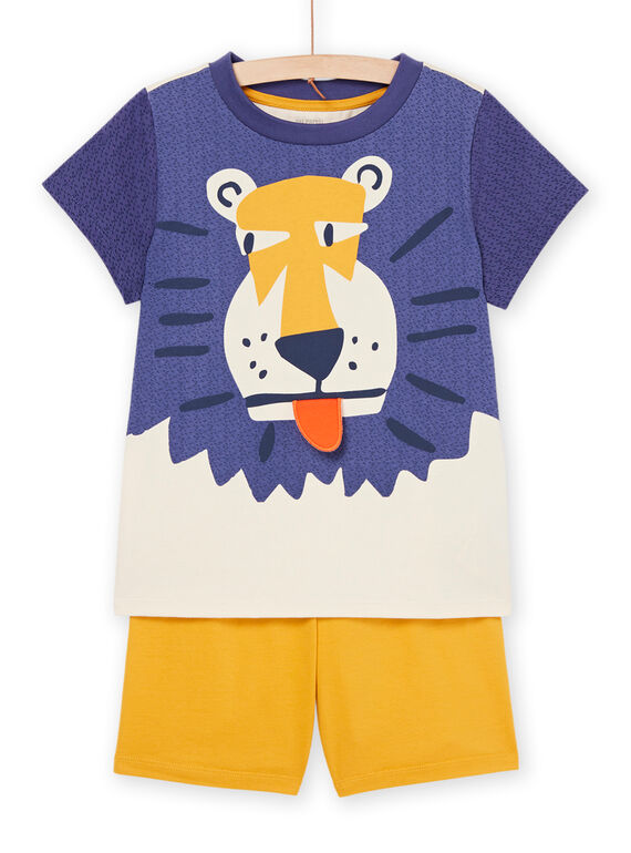 Pijama cinzento-claro, amarelo e azul com padrão de cabeça de leão REGOPYCLION / 23SH12HBPYJA016