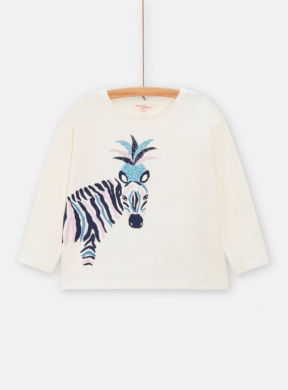 T-shirt cru com animação de zebra para menina TADETEE2 / 24S901J1TML001