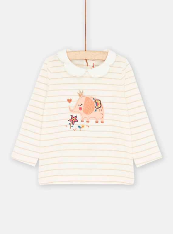 T-shirt cru com estampado às riscas SICOUBRA2 / 23WG09L2BRA001