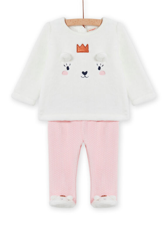 Conjunto pijama em soft boa padrão ursinho menina MEFIPYJOUR / 21WH1391PYJ001
