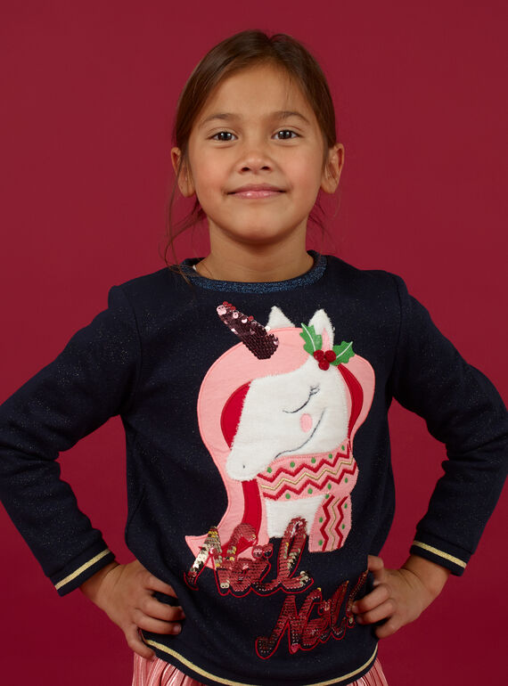 Sweat forrada com padrão de unicórnio fantasia menina MANOSWEA / 21W901Q1SWE070