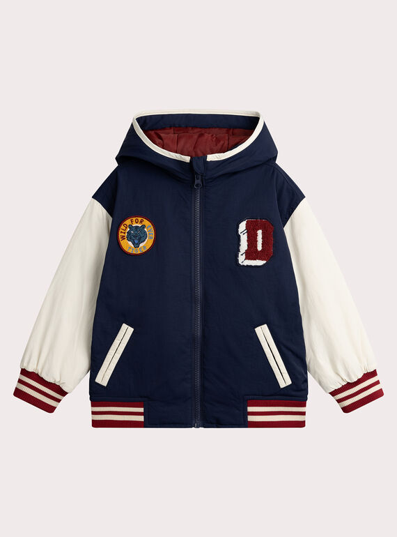 Casaco estilo teddy com capuz para menino  VOGROBLOU3 / 24W902E1BLO705