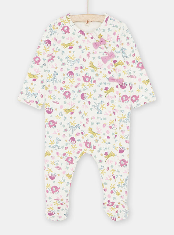 Babygro cru com estampado de selva bebé menina SEFIGREPAN / 23WH1333GRE001