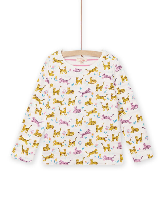 T-shirt reversível com estampado leopardo e riscas menina NAGATEE2 / 22S901O3TML001
