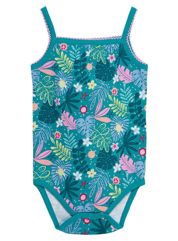 Body bebé menina com alças turquesa JEFIBODAOP2 / 20SH13V5BDL621