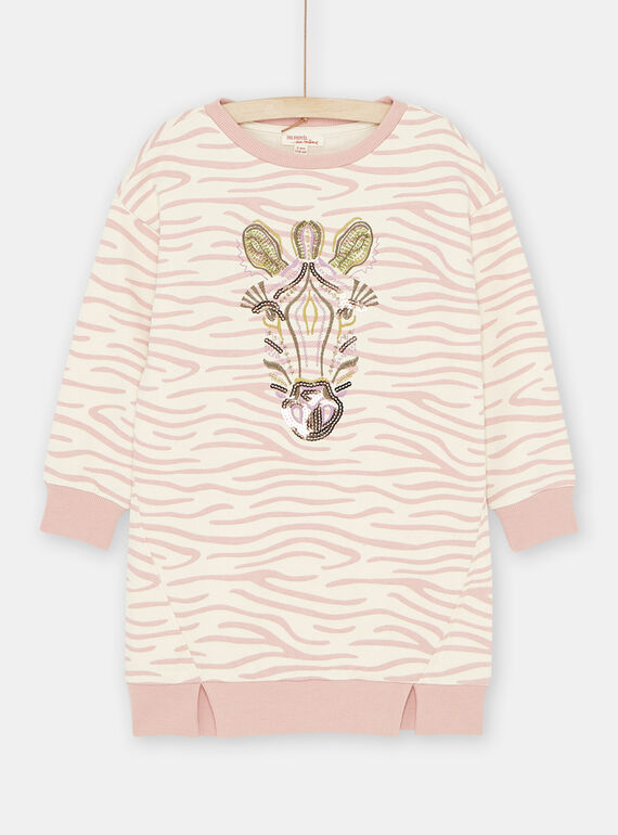 Vestido-sweat cru e rosa menina SAKYOROB3 / 23W901I4ROB003
