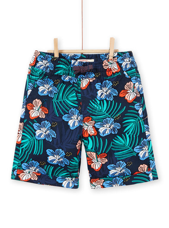 Bermudas azul-marinho estampado florido criança menino LOBONBER3 / 21S902W2BER705