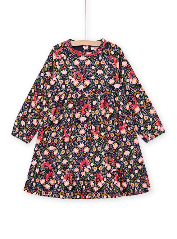 Vestido em veludo de mangas compridas com estampado PARHUROB1 / 22W901Q3ROBC205