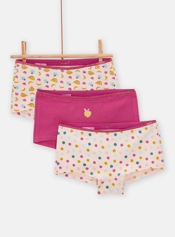 3 shorties com estampado de frutos e bolas menina TEFAHOTFRU / 24SH1161SHYD327