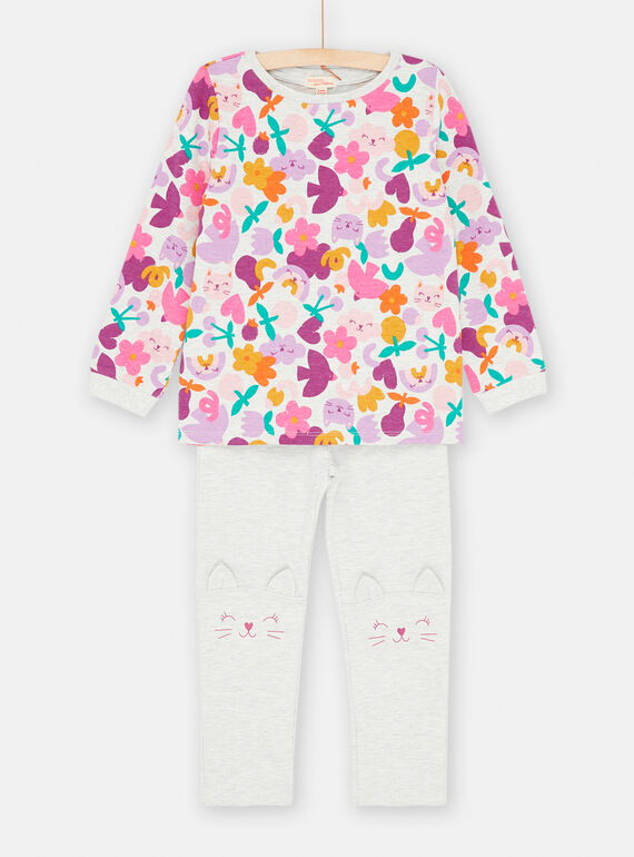 Pijama cinzento com estampado fantasia menina SEFAPYJFRU / 23WH1141PYJJ920