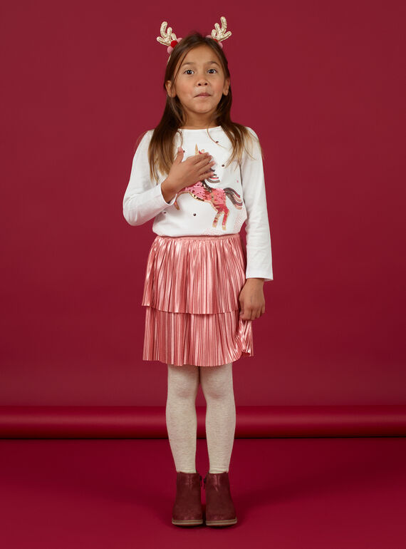 Saia plissada metalizada rosa menina MANOJUP1 / 21W901Q2JUP303
