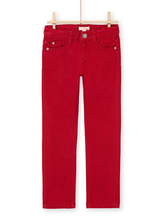 Calças de ganga lisas vermelho menino MOJOPAKNI3 / 21W90225PAN506