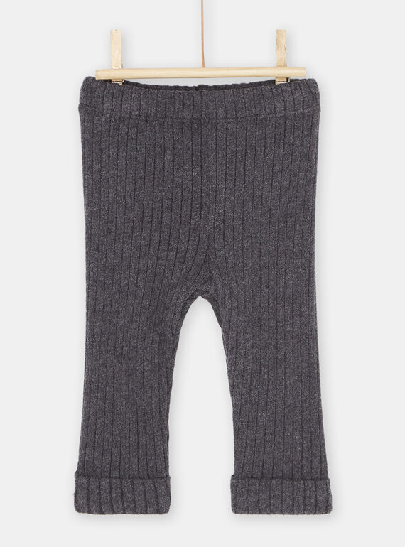 Leggings caneladas antracite bebé menina SYIJOLEGCO3 / 23WI09B5CAL944