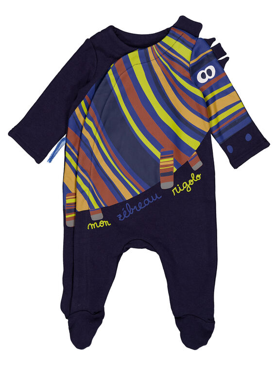 Babygro azul escuro em moletão menino GEGAGREZEB / 19WH14N5GRE070