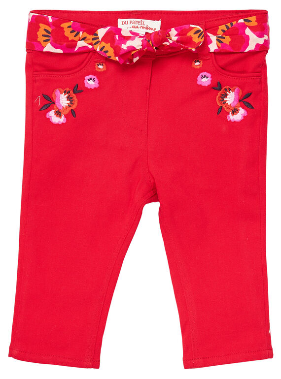Calças direitas material stretch bebé menina JIVIPAN / 20SG09D1PAN330