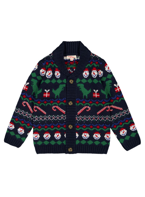 Casaco Jacquard Natal gola xaile GONOGIL / 19W902V1GIL705