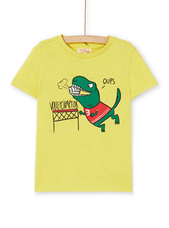 T-shirt amarela em algodão criança menino LOJOTI5 / 21S90234TMCB102