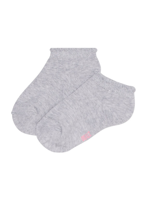Meias curtas menina cinzento mesclado com rebordo lurex JYAESCHOS2 / 20SI0164SOQ943