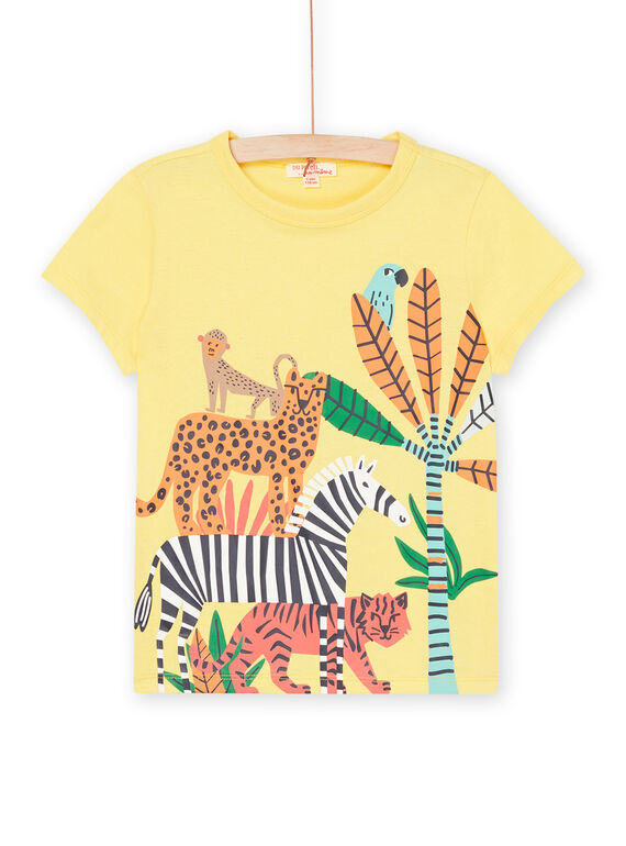 T-shirt amarelo-limão com padrão de selva ROJUNTI4 / 23S902U4TMCB104