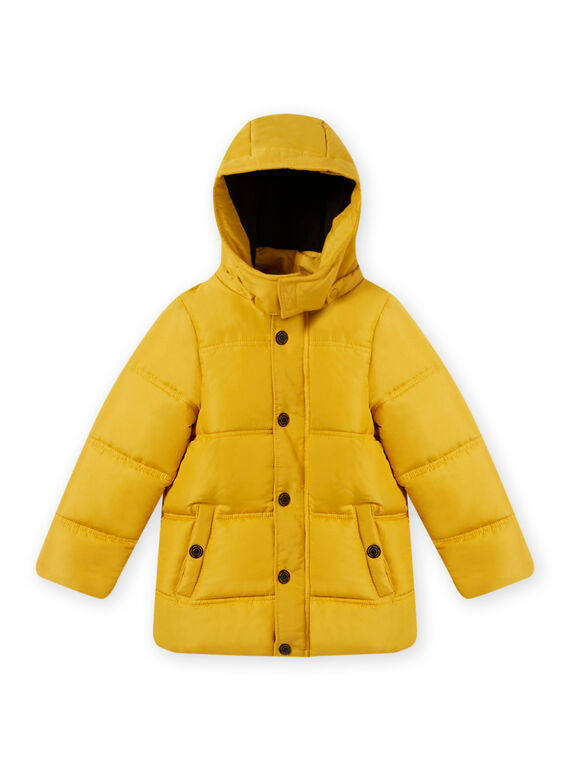 Blusão liso amarelo com capuz menino MOGRODOU5 / 21W90263D3E106