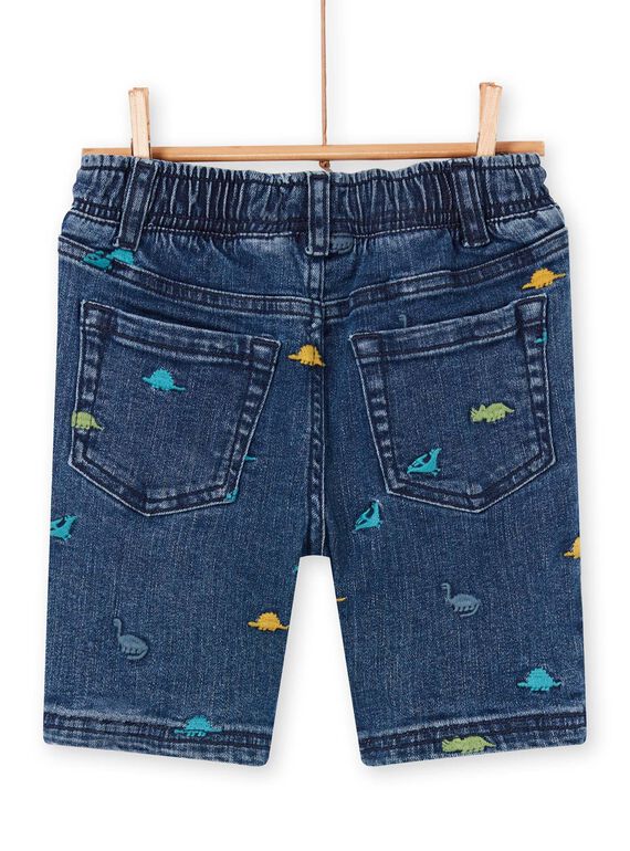 Bermudas de ganga azul estampado dinossauros criança menino LOVERBER2 / 21S902Q1BERP274