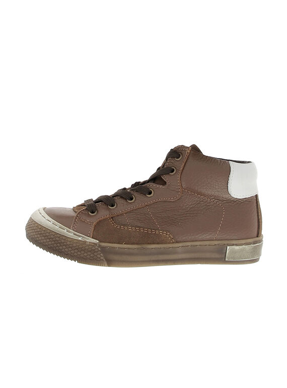 Boys' leather city trainers DGBASLIAG1 / 18WK36T8D3F804