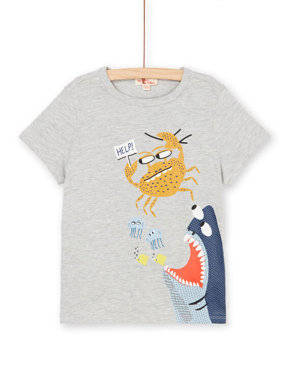 T-shirt cinzento e amarelo - Criança menino LONAUTI3 / 21S902P1TMCJ922