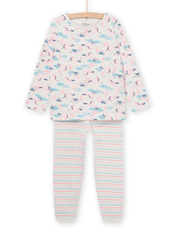 Pijama comprido com estampado de arco-íris e às riscas PEFAPYJBOW / 22WH1113PYJJ920