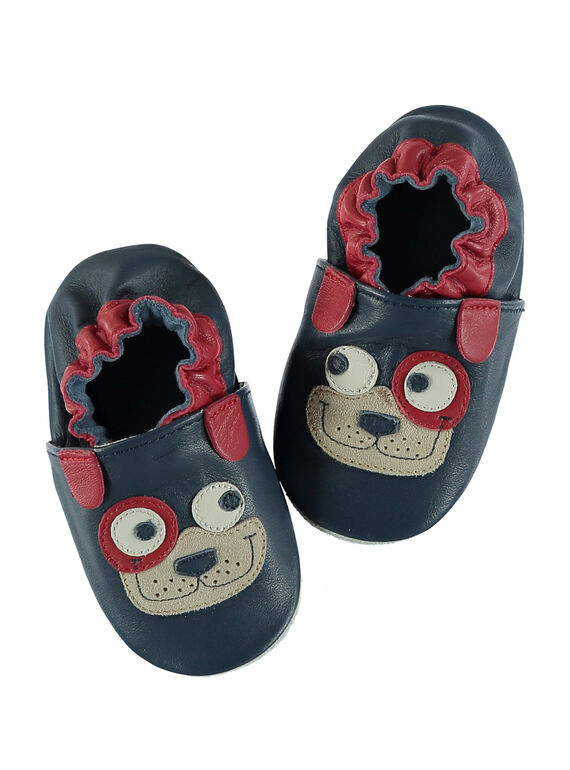 Chinelos couro flexível azul-marinho cão bebé menino GNGCHIEN / 19WK38Z2D3S070