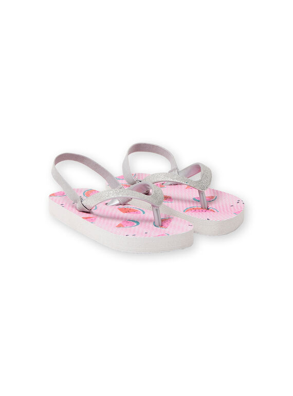 Chinelos rosa às riscas com estampado de melancia menina LFTONGFRUIT / 21KK3562D01000