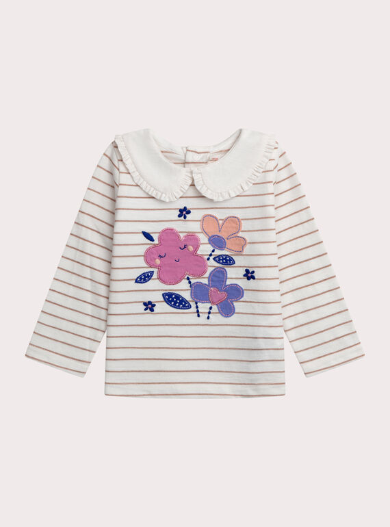 Camisola às flores para bebé menina XIBLUBRA2 / 25WG09N1BRA001