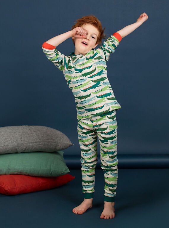 Pijama criança menino canelado estampado crocodilo LEGOPYJCROC / 21SH1211PYJA010