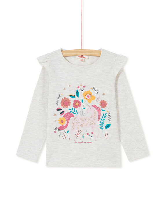 T<br>•shirt de mangas compridas, folhos nos ombros e estampado unicórnio KAGOTEE1 / 20W901L3TML006