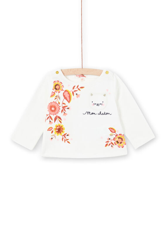 T-shirt branca mangas compridas bebé menina LINAUTEE / 21SG09L1TML001