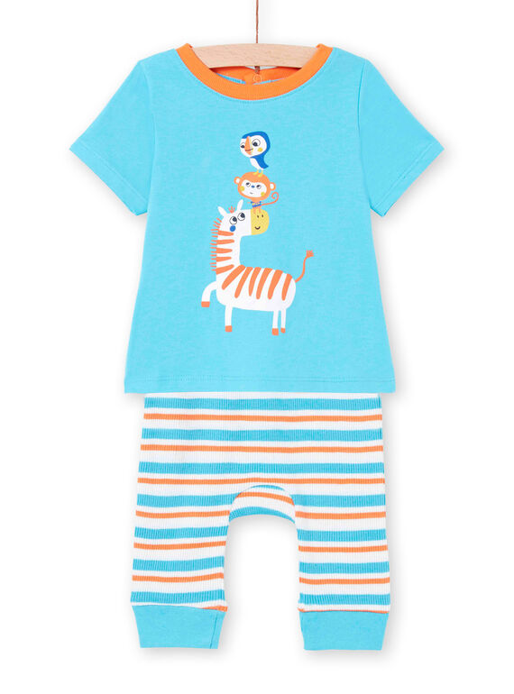 Pijama com padrão de selva e leggings às riscas multicor bebé menino LEGAPYJZEB / 21SH14C2PYJC240