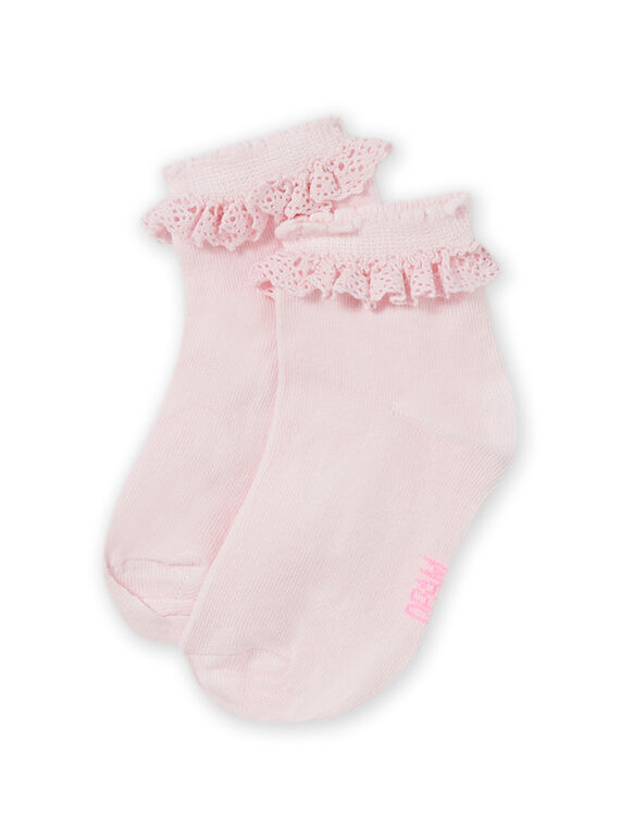 Meias rosa pálido detalhe renda menina MYAESCHOD3 / 21WI01E5SOQ307